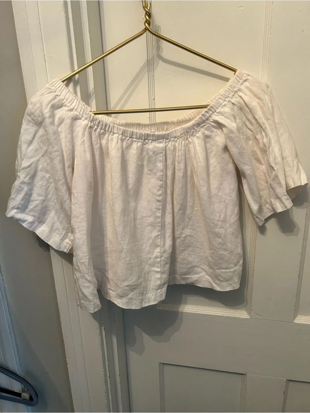 Reformation Off Shoulder  linen top sz XS